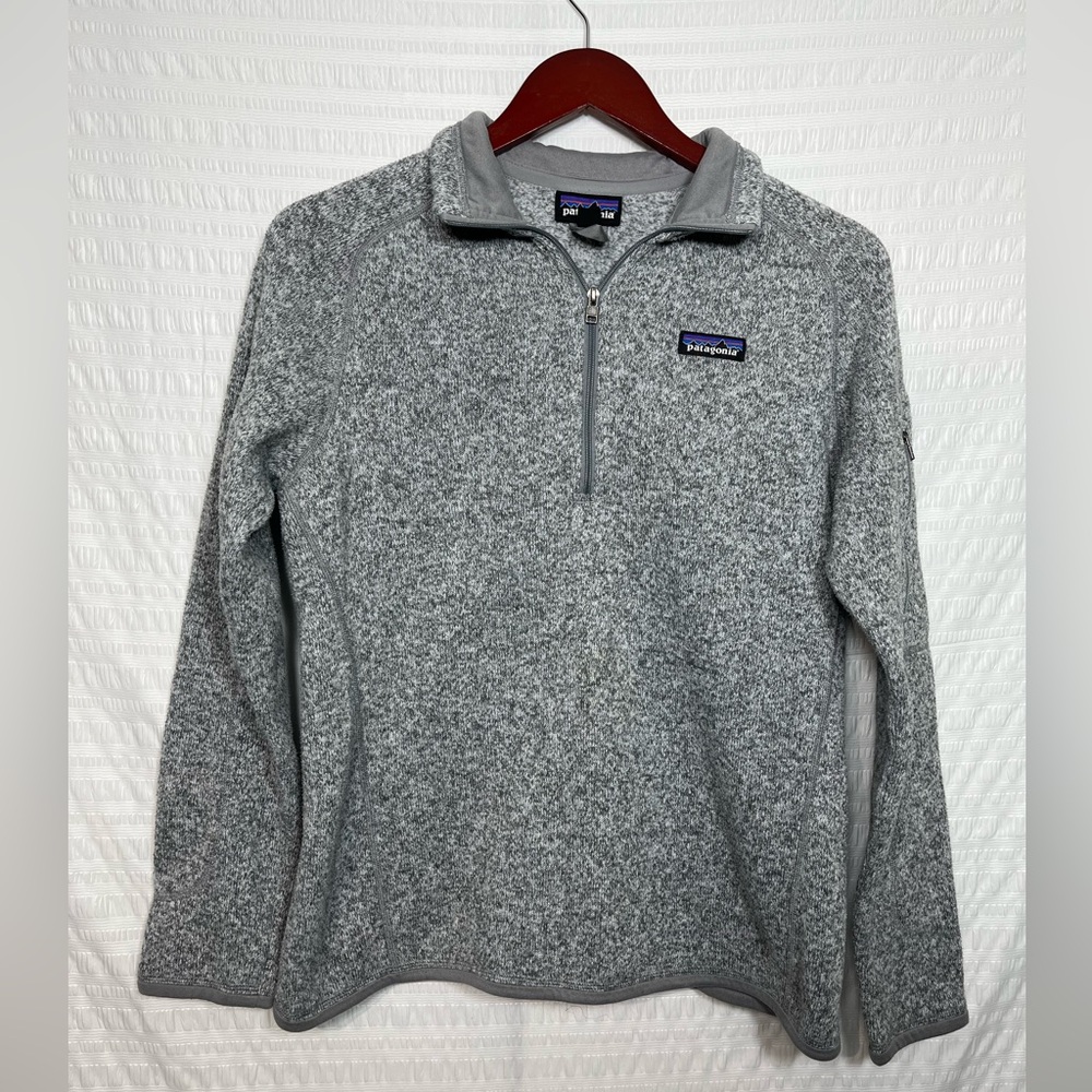 Patagonia Heather Gray Fleece pullover sweater Size Medium